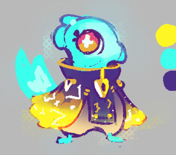 A friend was commissioned to do some art of a character, I saw the original reference sheet and kinda liked it so I also did my take on them!! I couldnt find the original character or author tho ;(