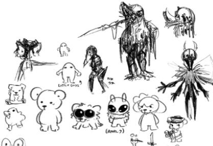 Sketches &amp; concept art for a species/creatures for a project I worked on previously.