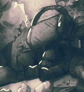 Grayscale test for a splash art. Original character featured owned by Dan.