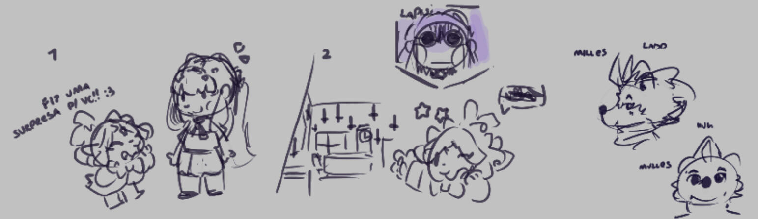 Sketch based on some friend's original characters.