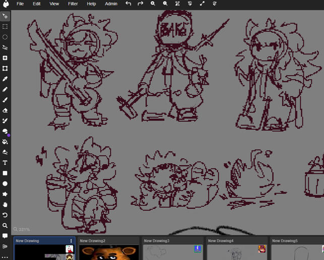 Psikolera sketches, made in magma.
