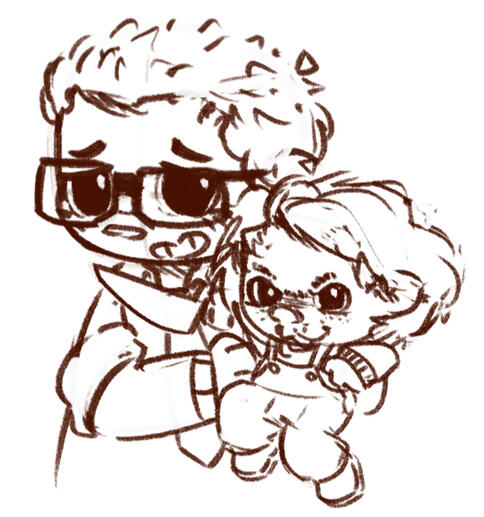 Chucky and Dwight Fairfield sketches.