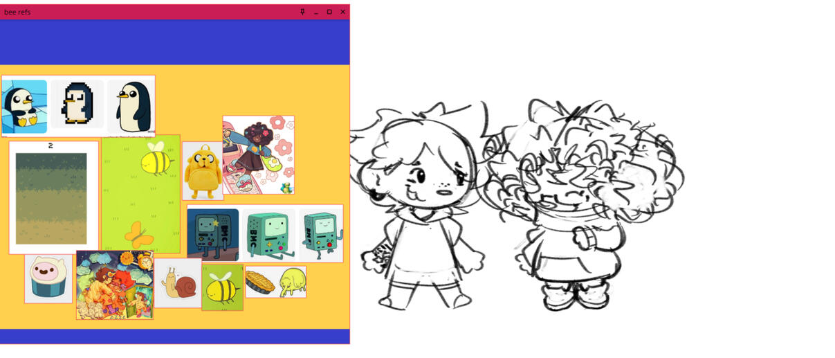 Initial sketches for a couple commission I did in 2023.