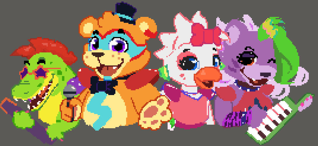 Mega PizzaPlex logo but in pixel art, prob made in Krita.