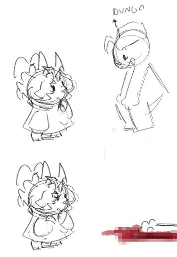 Sketch based on a friend's original character.